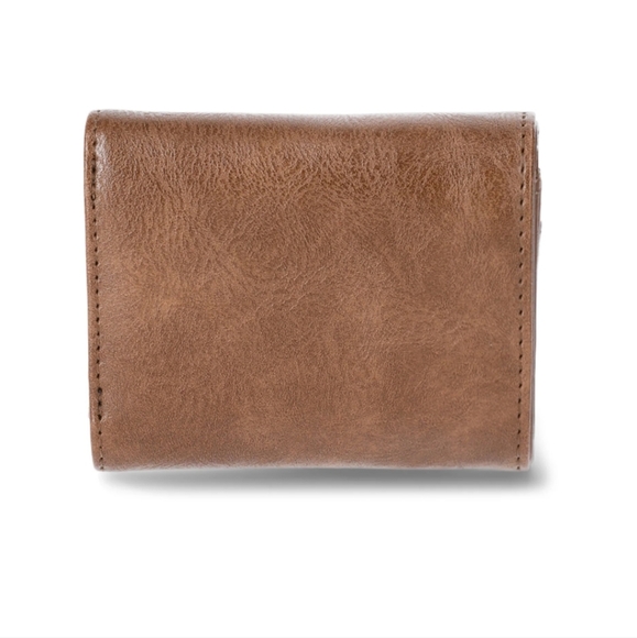 Brown Crossbody Bag with Cream Sherpa Pouch And Bom Bom Keychain Set Of 3 - Picture 9 of 17